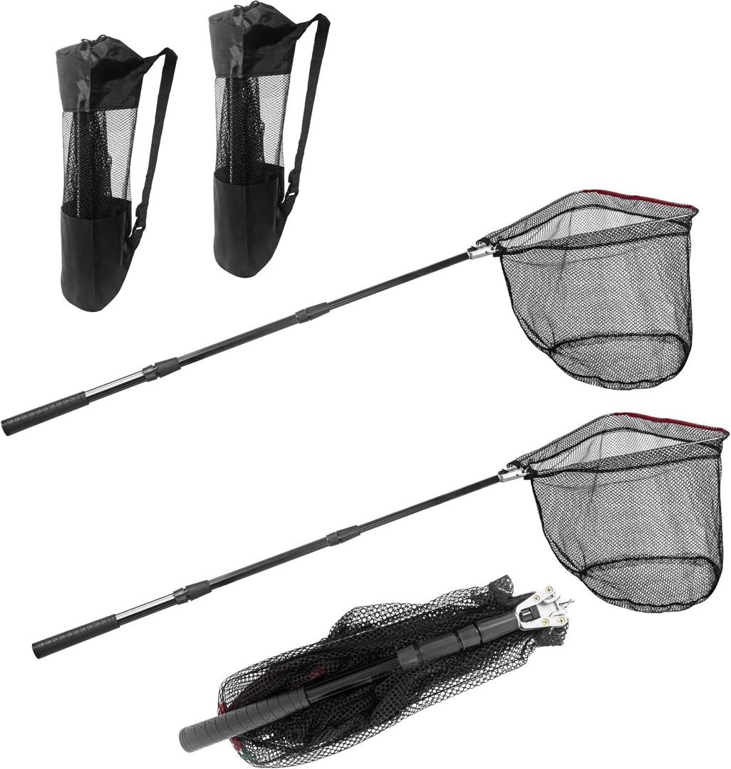 Portable Telescopic Fishing Net with Handle and Storage Bag