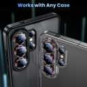 Uyiton for Samsung Galaxy S26 Ultra Camera Lens Protector - [Case-Friendly][Not Easy to Break][Ultra-Thin] Military-Grade Tempered Glass with Aluminum Metal Rear Camera Screen Cover - Black+Red
