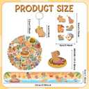 98 PCS Capybara Party Favors, Capybara Temporary Tattoos, Slap Bracelets, Keychains, Stickers, and Badges for Kids Capybara Birthday Party Decorations and Classroom Rewards