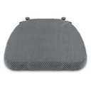 PRONOUS 1 Pack Dark Grey Chair Cushions with Tie Removable Cover, D-Shape Dining Kitchen Chair Seat Pads Non Slip 17"x16"