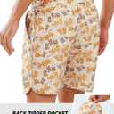 NORTHYARD Mens Swim Trunks 5" Beach Swim Shorts Quick Dry Bathing Suit with Mesh Liner Packable (Beige, L)