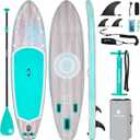 Inflatable Stand Up Paddle Board - Upgraded Glue-Free Hot Melt Technology, Long Service Life, 10'6", Anti-Slip EVA Deck, Full SUP Accessories, Included for Adults Youth All Skill Levels