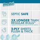 Amazon Brand - Presto! 2-Ply Ultra-Soft Toilet Paper, 12 Family Mega Rolls = 60 Regular Rolls, Unscented, 313 Sheets Per Roll