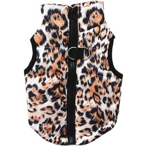 Winter Waterproof Windproof Dog Vest Coat Warm Vest for Cold Weather Jacket for Small Medium Dogs (Not Suitable for Big Dogs) Leapord XXS (XXS(Back:7.0", Chest:11.0", 2.0-3.0lbs), Z-6-leapord)