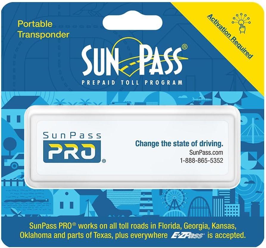 SunPass PRO Portable Transponder, Prepaid Toll Program for Florida, Florida and 21 Other States, and Anywhere EZPass is Accepted