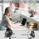 10000mAh Clip On Fan, 42H Run, Quiet & Auto Oscillating Table Fan, Rechargeable 4 Powerful Speeds, Battery Operated Desk Fan for Camping Outdoor Travel RV Home Bedroom Office Co-Branded with AMACOOL