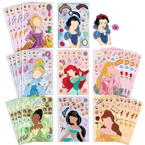 Make a Face Stickers 32PCS Make Your Own Princess Sticker for Teen DIY Sticker Princess Themed Stickers for Teen Party Favors Awards Asverbet DIY Arts and Crafts 13+
