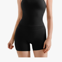 Women 2 Piece Workout Sets High Waisted Tummy Control Biker Shorts Halter Padded Tank Tops, Size L