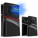 Plates Separate for PS5 Slim Disc Edition, Faceplate with Cooling Vents, Anti-Scratch Dustproof Protective Cover for PS5 Slim Disc Edition Black 4Pcs