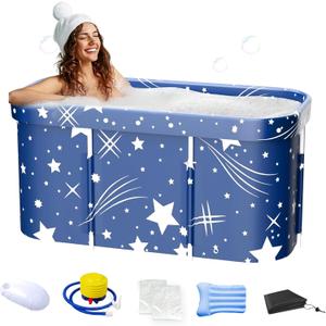 Portable Bathtub, Foldable Bathtub for Adults, Separate Family Bathroom SPA Therapy Tub for Shower Stall, Soaking Hot SPA and Ice Bath Tub, 45.3''x23.6''x19.7''