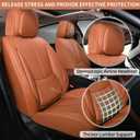 Car Seat Covers, Leather Seat Covers for Cars Full Set, Waterproof and Breathable Suitable for Most SUV/Truck/Sedan/Automotive 5 Pack (Brown)