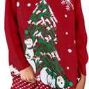Pink Queen Ugly Christmas Sweater Dresses for Women Oversized Turtleneck Pullover Holiday Dress with Pocket (Red)