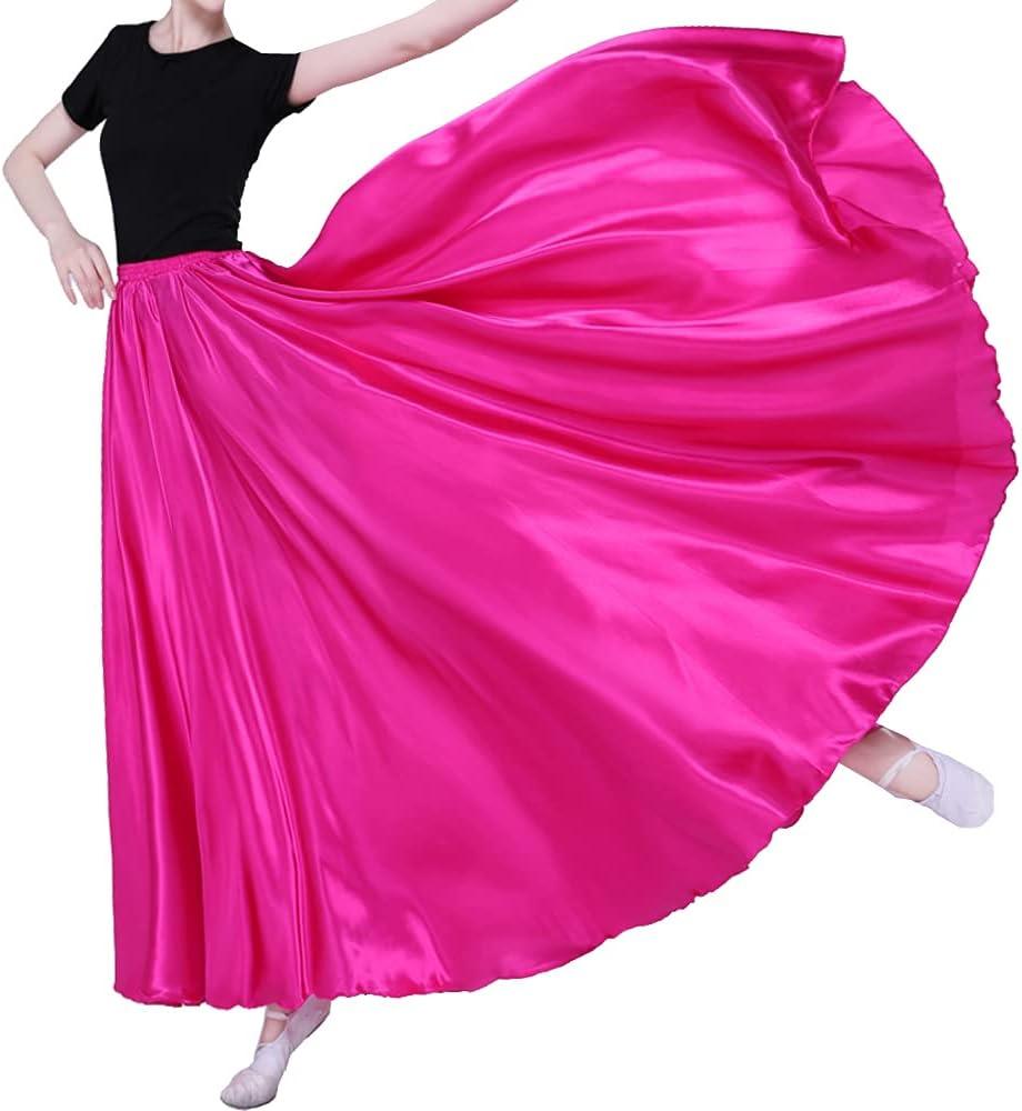 Women Long Tulle Retro Maxi Tea Ankle Length Shiny Skirt for Belly Dancing Dance Costume Cosplay Holiday Weekend Party