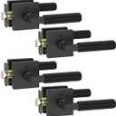 Asidrama 4 Pack Black Privacy Door Handles, Door Lever with Door Knobs Indoor for Bedroom or Bathroom, Heavy Duty Door Handles Interior with Locks for Left Right Sided Doors