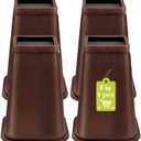 4 Pack Furniture Risers 8 Inch, Bed Risers Heavy Duty for Table Desk Couch Chair Sofa Cabinet Bed Frame Dorm, Square Table Leg Risers Lift Height 8", Chocolat Brown