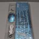 Wireless Keyboard and Mouse Combo, RGB Backlit, Rechargeable & Light Up Letters, Full-Size, Soft Typing, Sleep Mode, 2.4GHz Quiet Keyboard Set for Mac, Windows, Laptop, PC, Trueque (Metallic Blue)