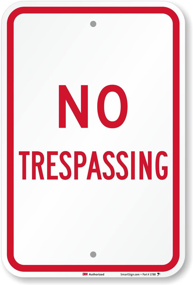 SmartSign "No Trespassing" Sign | 12" x 18" 3M Engineer Grade Reflective Aluminum