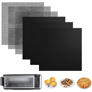 for Ninja Foodi Reusable Air Fryer Liners 12x12inch Non-StickBottom of Toaster Oven Mat,3x Liners + 3x Mesh Sheets, Baking/Microwave/Grill,450F,Pre-Cut Square for SP101/SP201/SP301/SP351