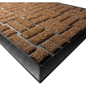 MATALL Outside Door Mat - 36x17 Inches Brown Welcome Matt, Indoor and Outdoor Dirt Trapper Door mat for Office Doorway, Patio, Porch, or Deck