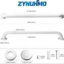 Grab Bars for Shower, Zynuhmo 2 Pack 24 Inch Anti Slip Bathroom Safety Grab Bar 1.25" Diameter Stainless Steel Shower Handrails for Handicap Injury Pregnant Senior Assist Shower Handles(Matte White)