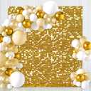 Gold Shimmer Wall Backdrop Square Sequin Backdrop Pack of 6ftx6ft Party Backdrop for Bridal Shower Birthday Decorations Bachelorette Party Supplies