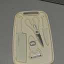 5 in 1 Mini Knife and Cutting Board Set, Small Camping Cutting Board Cutting Board Scissors, Dorm Kitchen Essentials Travel Knife Set (Beige)