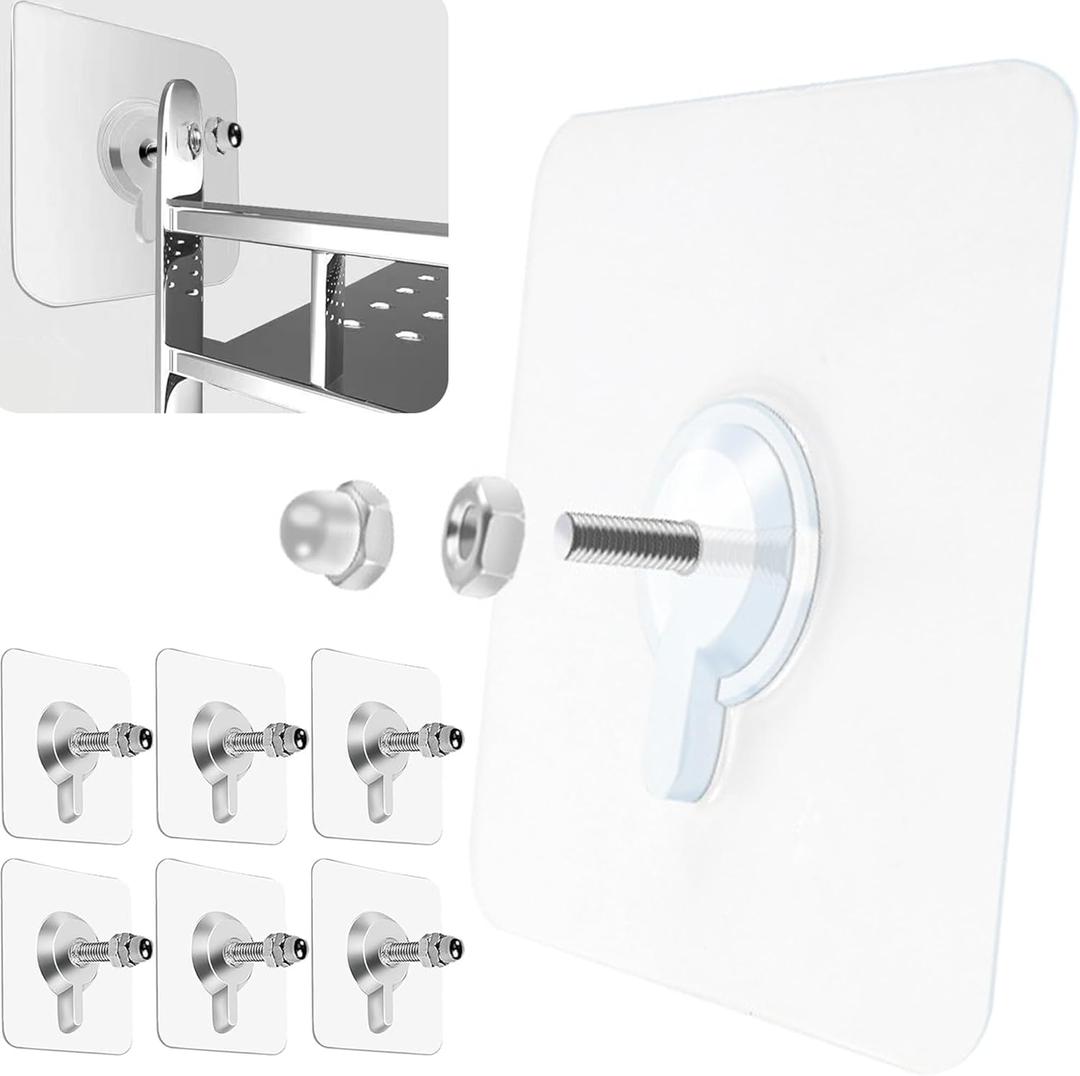 Adhesive Wall Screws Hanging Nails，30 Pack Adhesive Hooks（0.4inch），Waterproof and Rustproof to use Inside Kitchen, Bathroom, Home and Office