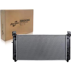 34'' Aluminum CU2370 Radiator Compatible with Chevy Silverado Avalanche Suburban Tahoe GMC Sierra Yukon Cadillac Escalade Hummer H2 4.8L 5.3L 6.0L 6.2L AT with Double Engine Oil Cooler 2370