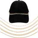 5 Pcs Trucker Hat Chains Bill Decoration Trucker Hat Accessories Metal Detachable Chain Bulk Truckers Hats Charms DIY Mesh Baseball Cap Accessories Assorted Styles for Women Man Decorating Supplies