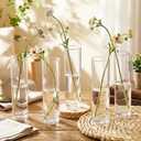 Didaey 48 Pcs Acrylic Cylinder Bud Vases for Centerpieces, Acrylic Plastic Tall Flower Vase Clear Small Vases Bulk for Single Rose Table Centerpiece Wedding Home Indoor Desk Office Party Decorations