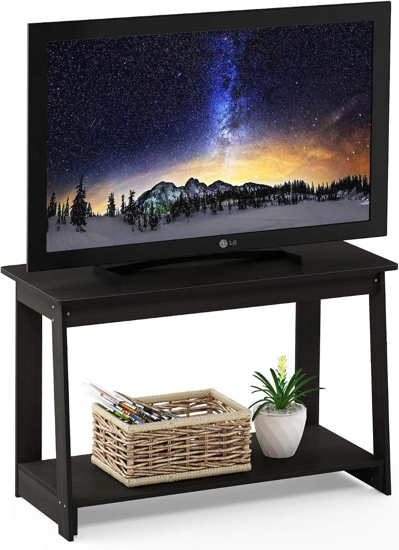 Furinno Beginning TV Stand, Espresso, For 36" Tv, 2-tier