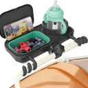 Universal Stroller Snack Tray, with Cup Holder & Removable Silicone Tray 3-in-1 Stroller Tray Attachment for Uppababy, Nuna, Mockingbird Easy Clean, Stable Grip, Toddler Snacking On The Go