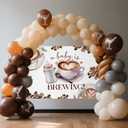A Baby Is Brewing Coffee Party Decorations A Baby is Brewing Baby Shower Backdrop Brown Balloons for Gender Reveal Party, Brown