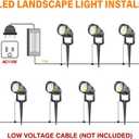 RGBW Low Voltage Landscape Lights, 16 Color Changing Outdoor Landscape Lighting with Remote Control IP67 Waterproof 12V 24V Landscape Spotlights for Garden Pathway Yard Christmas (2 Pack)
