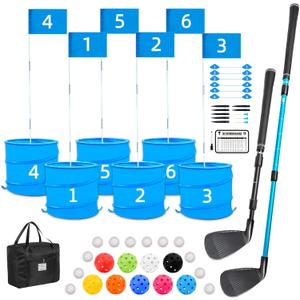 Golf Game with 2 Upgraded Clubs,Practice Golf Games with 6 Buckets, Gift Golf Outdoor for Family and Adults,Holes Outdoor Game for Lawn,Yard