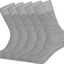 SERISIMPLE Thin Viscose Bamboo Dress Men Sock Soft Crew Anti Odor Lightweight Sock Breathable Comfort Cool Sock 5 Pairs (Large, Grey)