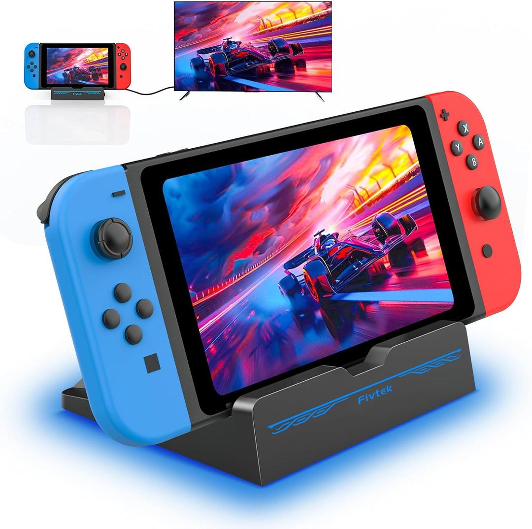Switch Dock for Switch/Switch OLED, Portable Switch Docking Station for TV with 4K HDMI/Type-C Port/USB 3.0 Port, Replacement for Official Switch Dock
