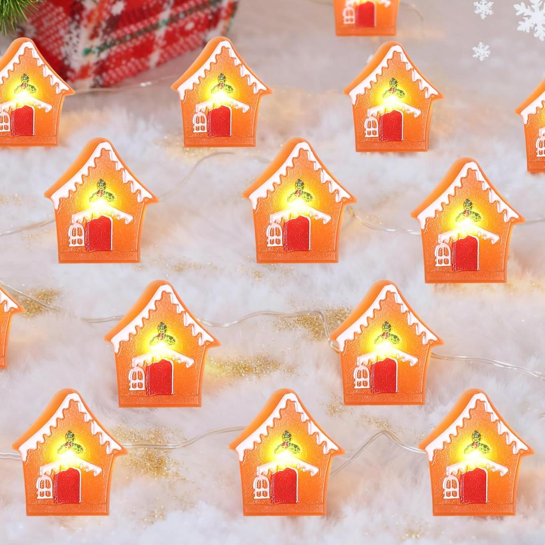 String Lights Battery Powered - 10ft 30LEDs Lights Fairy Warm White Light for DIY Crafts Wedding Table Centerpieces Party Bedroom Christmas Gingerbread House
