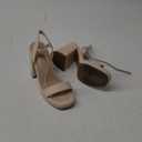 DREAM PAIRS Heels for Women Block Chunky Platform High Heels Open Toe GISELLE Fashion Wedding Party Evening Prom Dance Ankle Strap Dress Pump Sandals Shoes Beige 7,5