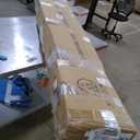 Fredbeck 42in x 84in White Glass Barn Door with 7FT 84inch Sliding Doors Hardware Kit Included & Handle,PVC Surface,Need to Assembly,Water-Proof