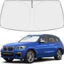 Proadsy 2025 Upgrade Windshield Sun Shade Custom Fit 2018-2024 2025 BMW X3 Base, xDrive28i, xDrive35i, M Sport SUV 4-Layer Foldable Front Sunshade Protector Sun Visor Blocks UV Rays Keep Car Cooler