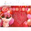 10 x Valentines Day Card with Lights & Music, 3D Pop Up Rose Anniversary Cards for Couples, Romantic Youre My Favorite Sweet Greeting Gift Cards for Wife Husband Girlfriend Boyfriend