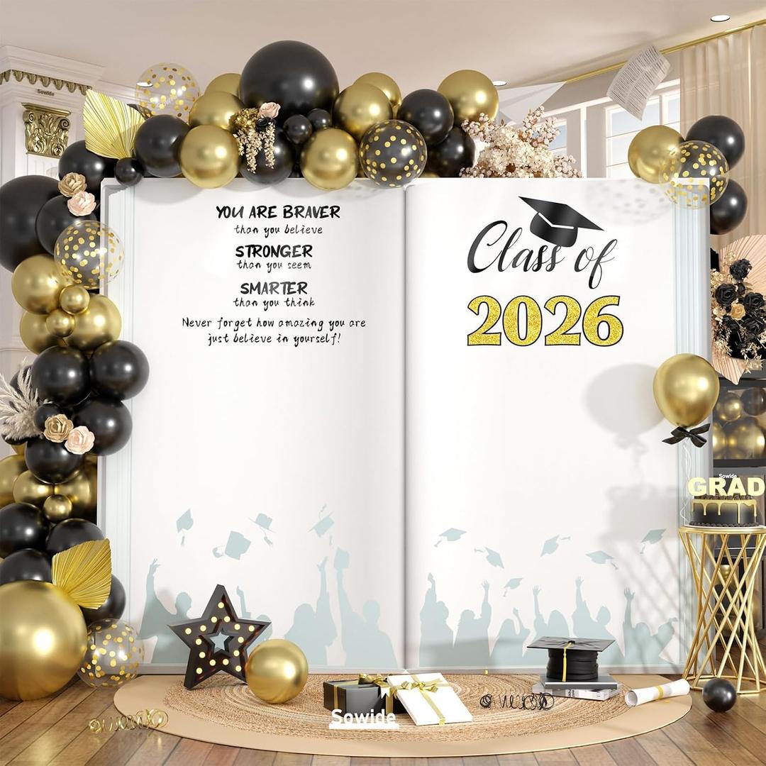 2026 Graduation Arch Backdrop Stand,7.2ft Grad Arch Cover Backdrop Graduations Party Supplies Top Photo Booth Stand Covers for Graduation Party Background