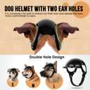 SlowTon Dog Helmet and Goggles - UV Protection Doggy Sunglasses Dog Glasses Pet Motorcycle Helmet Hat with Ear Holes Adjustable Belt Safety Hat for Small Dogs Puppy Riding (Black, S)