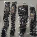 12A Deep Wave Bundles with Closure (24" 26" 28"+20") Deep Curly 3 Bundles and 5x5 HD Lace Closure Wet and Wavy Natural Black 100% Brazilian Human Hair Extensions Burmese Curly Quick Weave Bundle