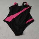 Womens Athletic One Piece Swimsuit Racerback Competitive Training Bathing Suit (Medium, B-black/Rose Red)