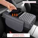 5 in 1 Car Center Console Cover, Armrest Pad with 2 Storage Pockets, Cup Holder, Tissue Box Slot, Phone Holder, Universal Car Interior Organizer (Gray)