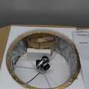 3-Light Semi Flush Mount Ceiling Light Fixture, 12.6" Gold Drum Light with Black Fabric Shade, Modern Close to Ceiling Light for Living Room Bedroom Dining Room Kitchen Hallway Entry Foyer