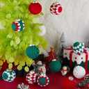 Suncalla 12 Pcs Christmas Balls Ornaments Crochet Ornaments 2.36 inches Knitted Xmas Balls Red and Green Handmade Crochet Hanging Tree Decor for Holiday Party Decoration