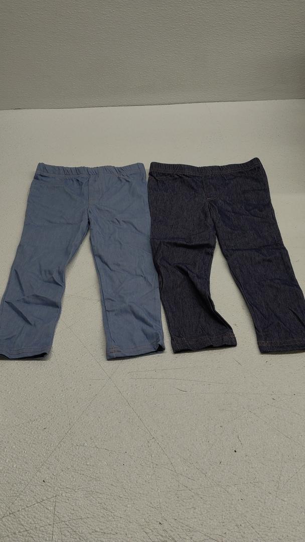 The Peanut Shell Baby Boys or Girls Jeggings Set - Soft Stretchy Pants Boy & Girl Leggings, Infant and Toddler Clothes - Denim, 2 PCS, 18M